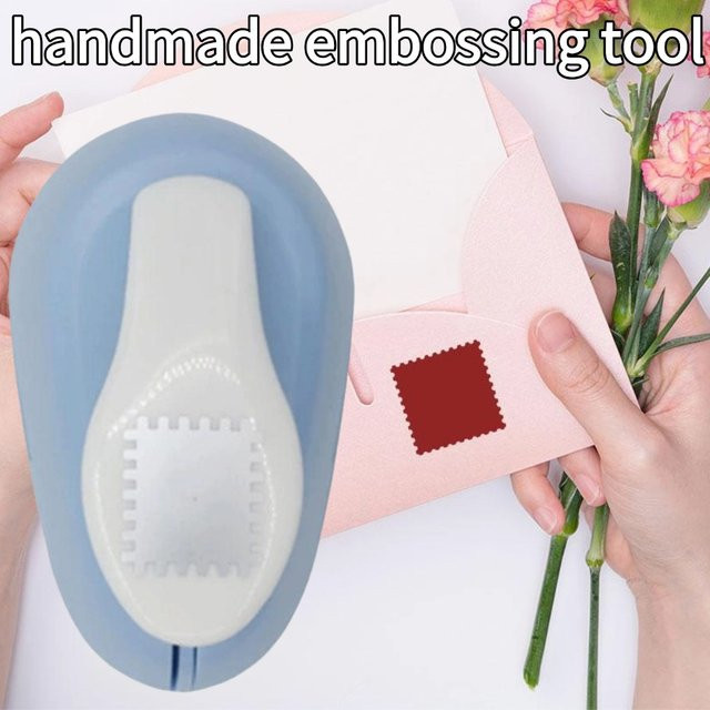 DIY One-Click Stempel Präge Werkzeug in Blau aus Kunststoff für kreatives Handwerk - Bild 1