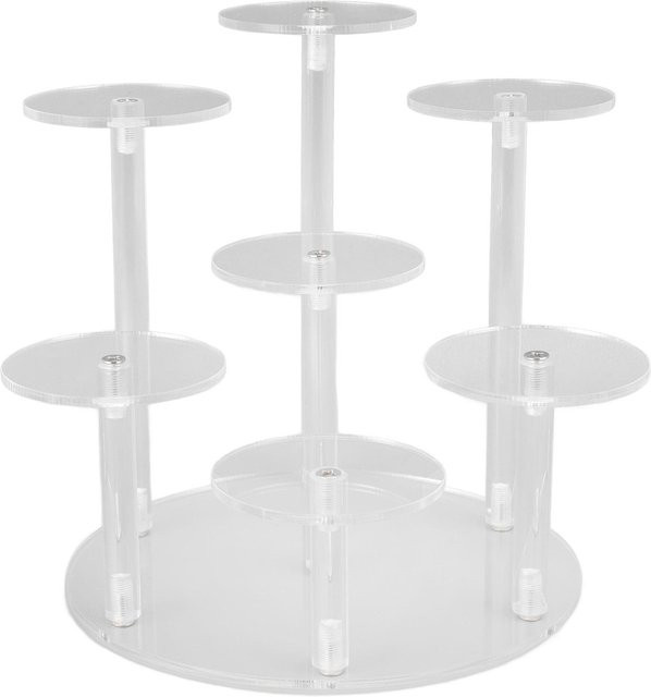 Eleganter 7-Etagen Cupcake-Ständer aus Acryl in Weiß für Desserts, Schmuck oder Kosmetik - Bild 1