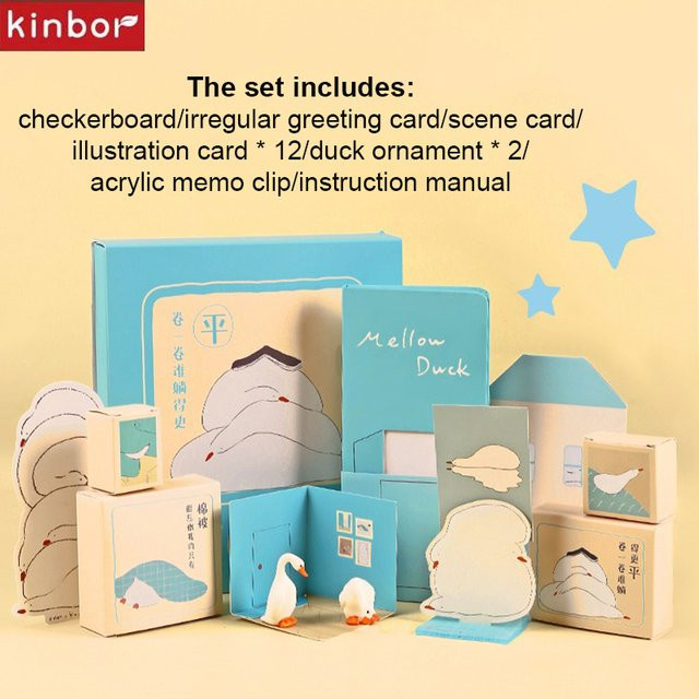 Kinbor Tagebuch-Planer-Briefpapier-Set Mellow Duck School in Multicolour - Bild 1