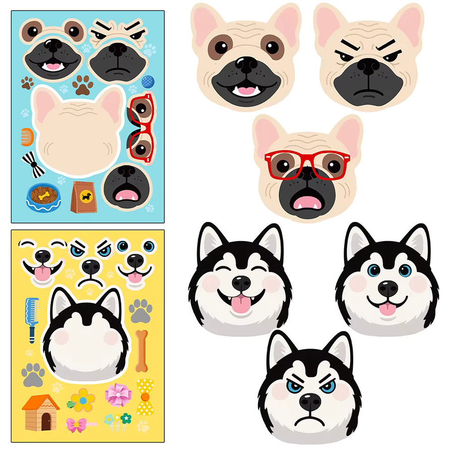 Charile Hunde Puzzle Aufkleber, Bunt, 6-teiliges Set - Bild 4