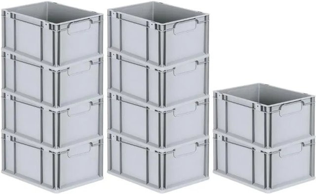PROREGAL Spar Set 10x Eurobox Nextgen Economy Transportboxen Grau H x B x T: 22 x 30 x 40 cm - Bild 1