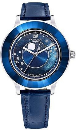Swarovski Chronograph, Analoguhr, Blau, Leder, Damen - Bild 1