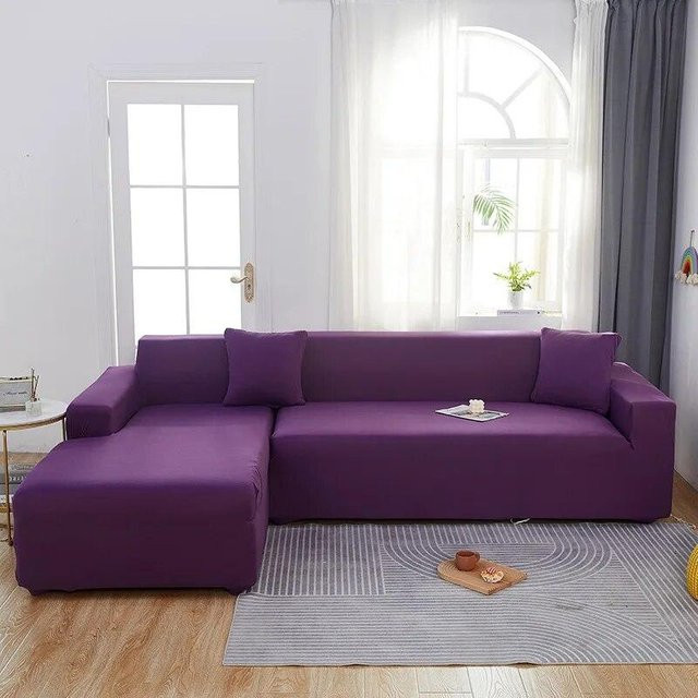 Elastischer Sofabezug von Your Warm Home in einfarbigem Design, moderner Möbelschutz aus Polyester für dein Sofa, Breite: 90-140 cm - Bild 1