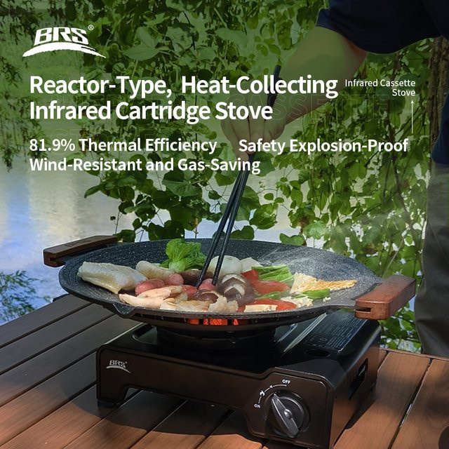 BRS Outdoor BRS-K006 Infrarot-Kartenherd Koreanisches Backblech für Heim und Camping in Schwarz oder Weiß - Bild 1