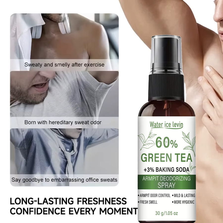 Levin Water Ice Achsel-Deodorant-Spray, Grüner Tee, Backpulver, 30g - Bild 4