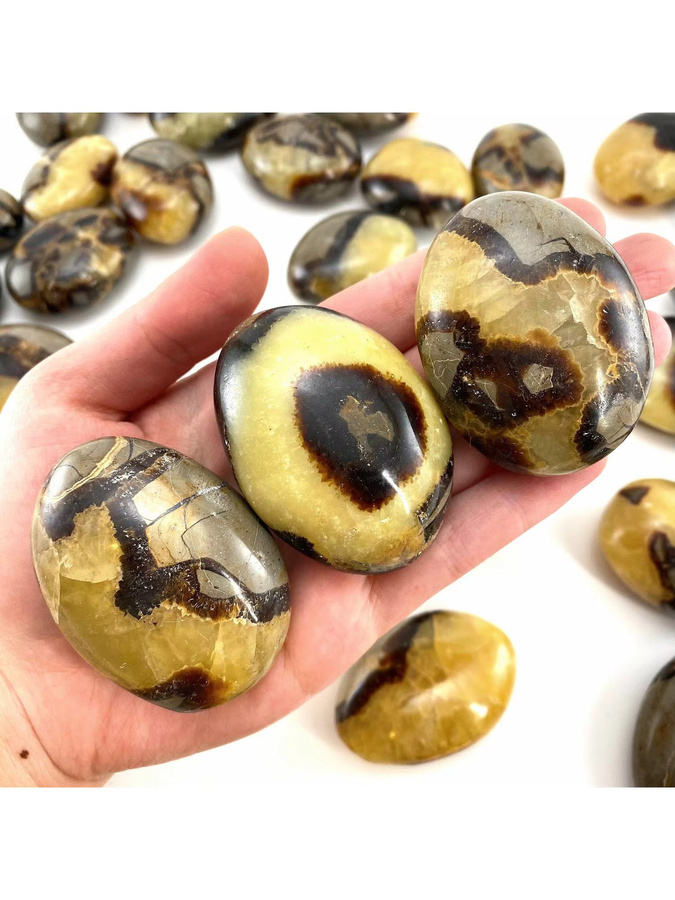 Natürlicher Septarian-Palmenstein in Mehrfarben, polierter ovaler Edelstein im Boho-Stil für Heimdekoration und DIY-Schmuck - Bild 5