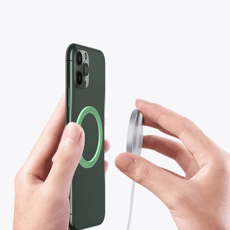 Universelle ultradünne Handy-Magnetringe für MagSafe und kabelloses Laden, Farbe: Weiß - Bild 2