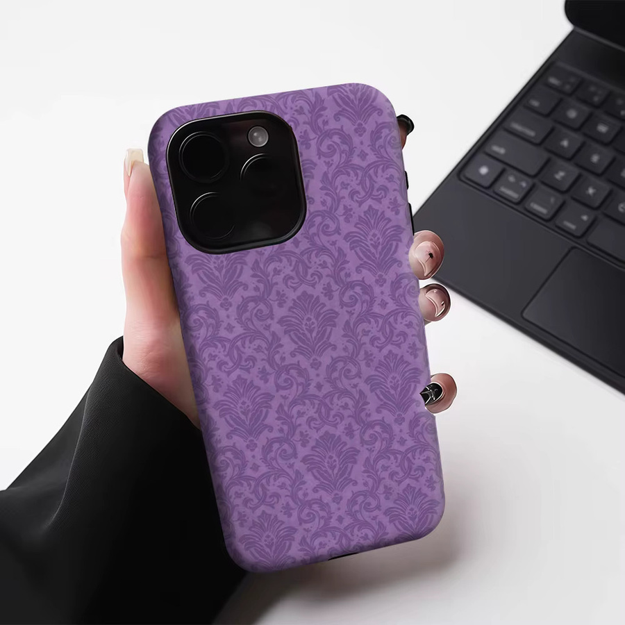 Potdemiel Robuste Scroll Handyhülle für iPhone 17 16 15 14 13 Pro Max Plus mit Magnetfunktion in Lavendel - Bild 4