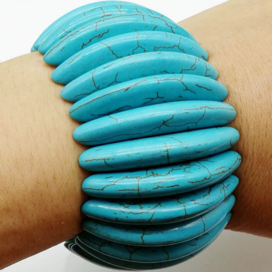HUAN ER LIN Perlenarmband, Synthetisches Türkis, Unisex - Bild 4