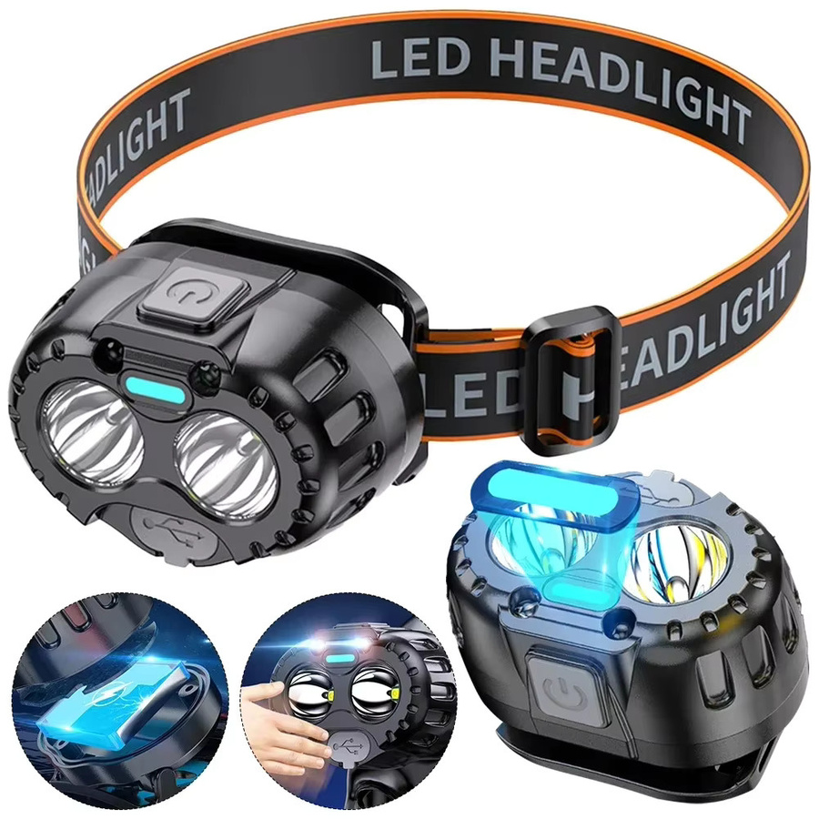 XIWANGFIRE Wiederaufladbarer LED Sensor Scheinwerfer Schwarz Wasserdicht für Outdoor Angeln Camping und Wandern - Bild 6