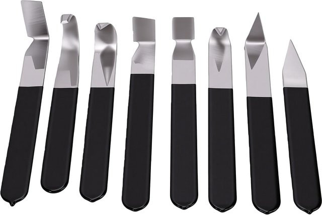 TOMTOP JMS Töpferwerkzeug-Set aus Edelstahl mit Gummigriff, 8 Stück Schnitzwerkzeuge zum Formen und Modellieren von Ton, Grau - Bild 1
