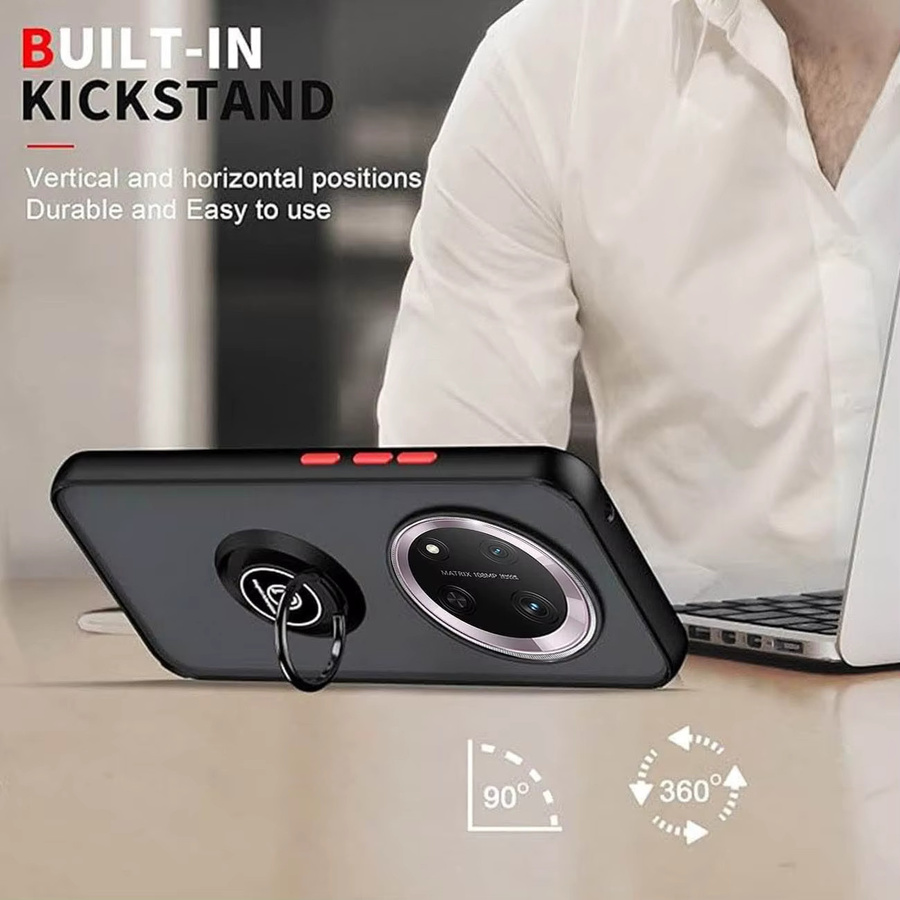 Stoßfeste Schutzhülle mit magnetischem Ring und Ständer für Honor Magic 7 Lite 5G, Magic 7 Pro und X9c in Blau - Bild 4