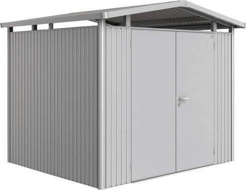 Biohort Gerätehaus Panorama aus Metall in Silber Metallic mit Satteldach und Doppeltür, B/T/H: 273 x 238 x 227 cm - Bild 2
