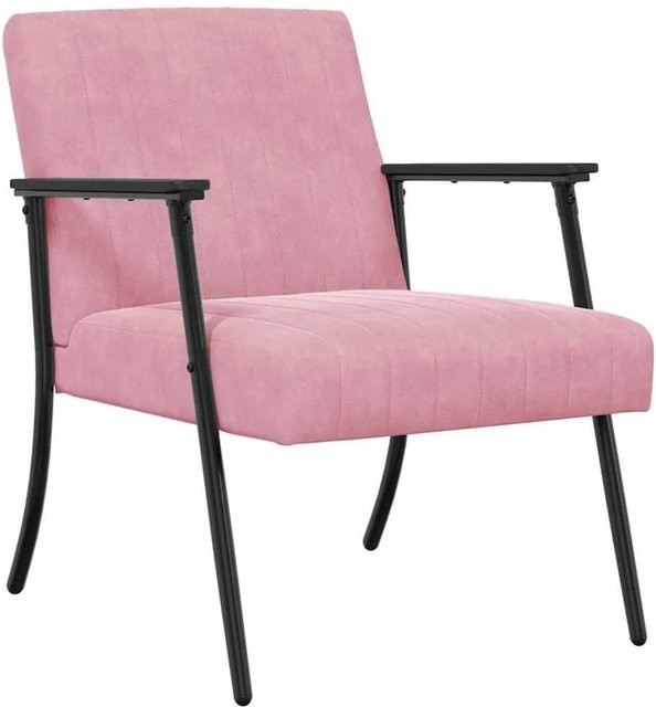 vidaXL Sessel in Rosa aus Samt mit Armlehnen, B/T/H: 59 x 75 x 78 cm - Bild 1