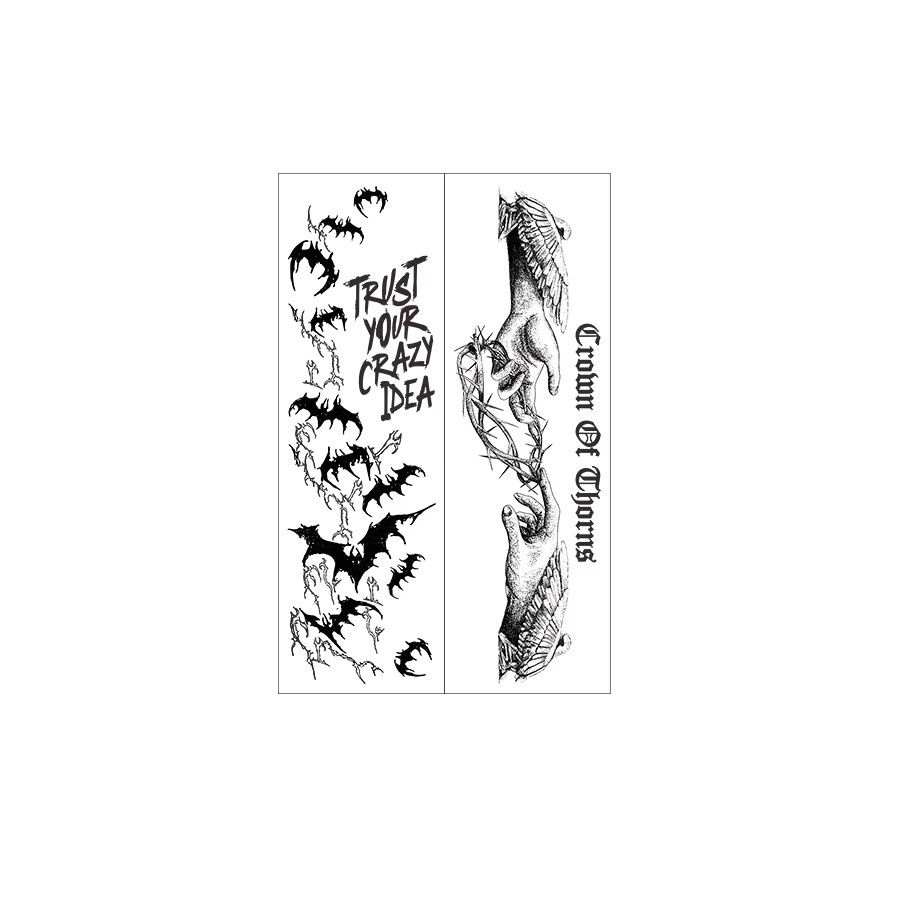 JKCODE TATTOO Semi-permanente Tattoos, Fledermaus-Muster, Herren - Bild 3