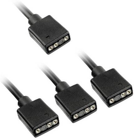 Kolink PC-Lüfter Y-Kabel Schwarz, Länge: 30 cm, 1x 3-polige Buchse auf 3x 3-polige Buchsen - Bild 1