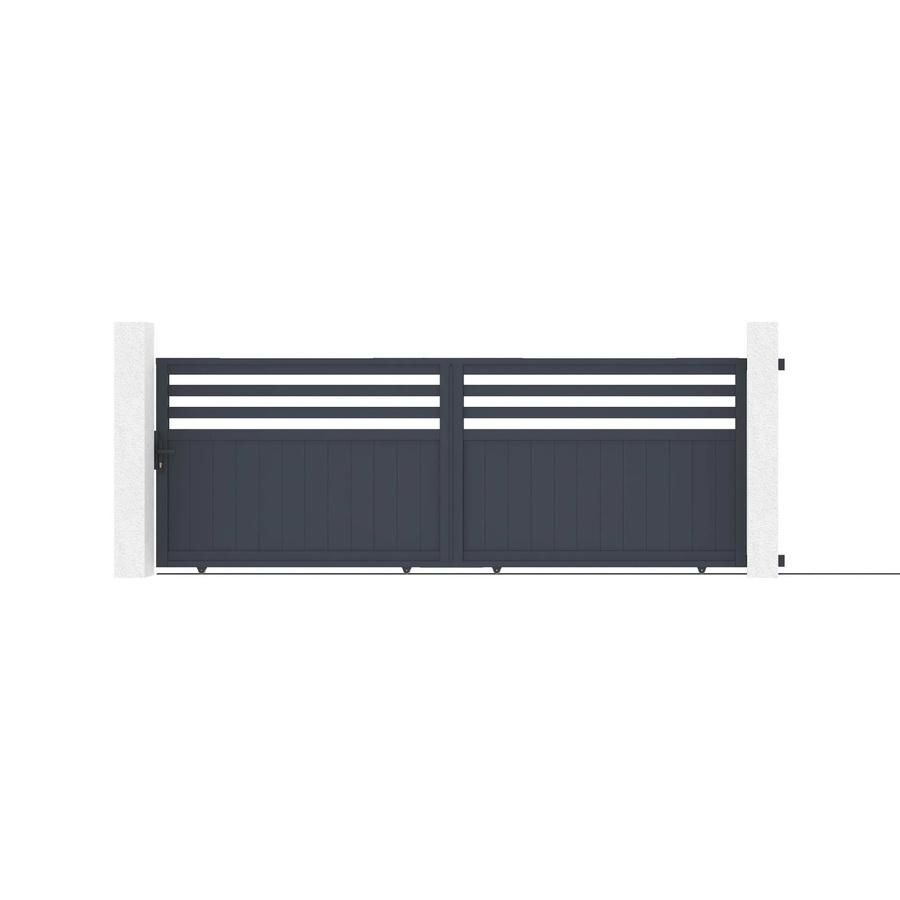 Casanoov Elektrisches Schiebetor Nevis aus Aluminium in Grau inklusive Schiebetorantrieb Ranger C300, B/H: 400 x 140 cm - Bild 2