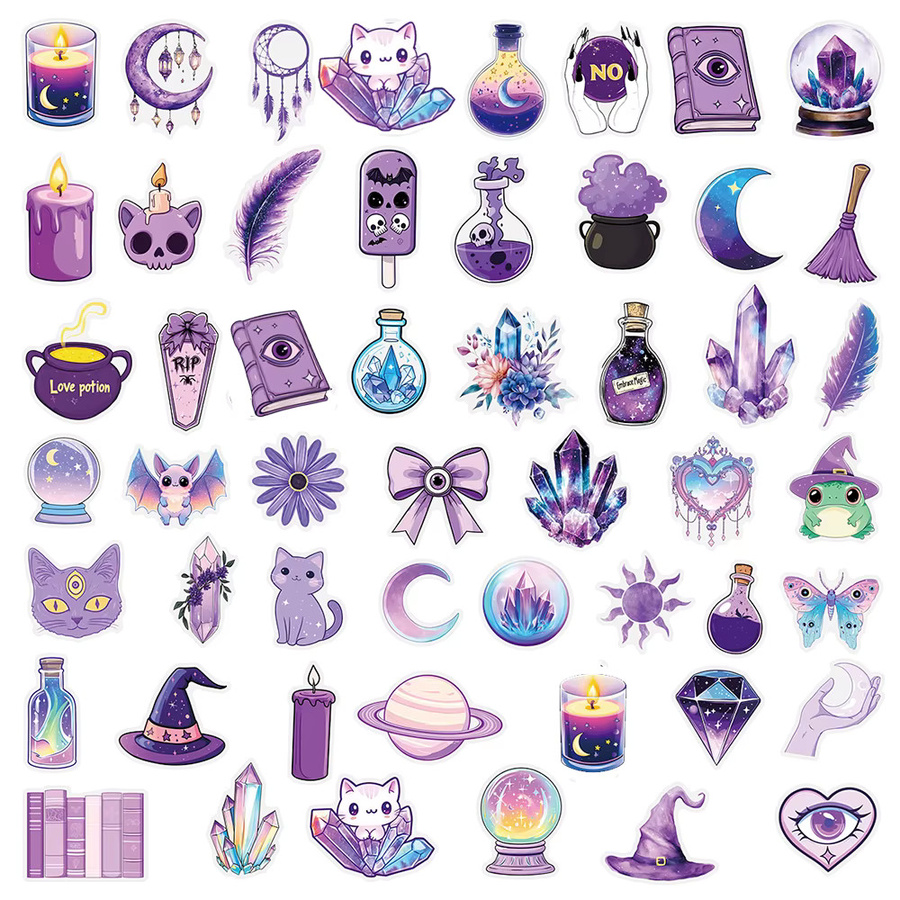 Rspctou Hexen-Cartoon-Aufkleber, Fantasy, transparent, bunt, 10-teiliges Set - Bild 4