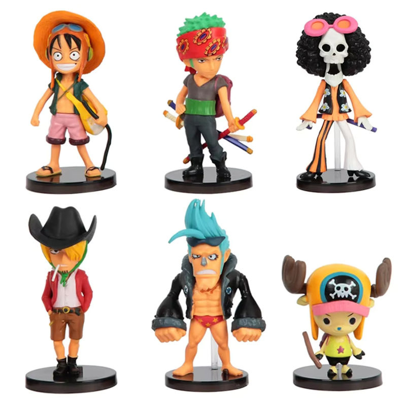 6er-Set One Piece Anime Figuren Luffy aus PVC, mehrfarbige Actionfiguren von Bandai als Sammlerstücke und Dekoration für Kinder - Bild 3