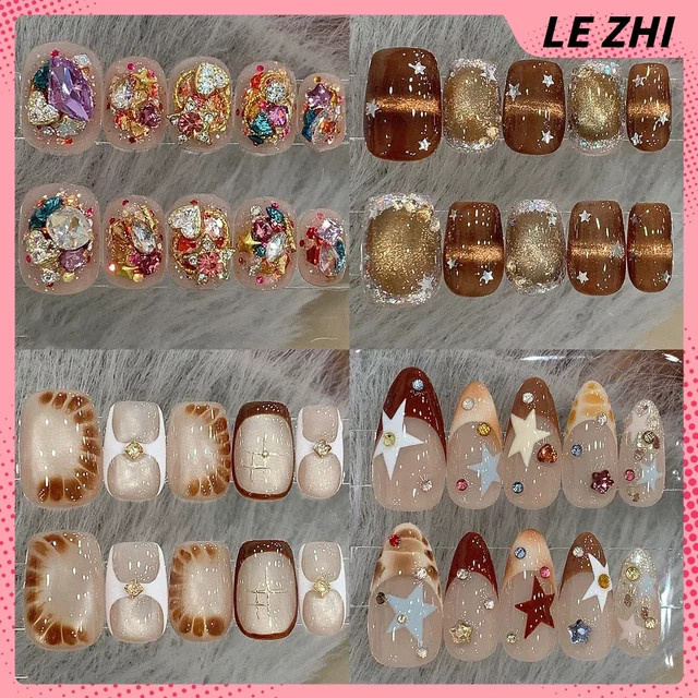 keeppley Press On Nails, quadratisch, Mandelform, Glänzend - Bild 1