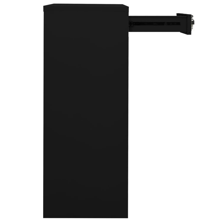 vidaXL Büroschrank aus Stahl in Schwarz mit Türen und Schubladen, B/T/H: 90 x 40 x 102 cm - Bild 3