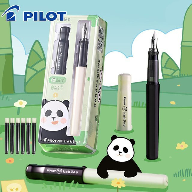 PILOT Kakuno Füllfederhalter Panda Edition in Schwarz-Weiß mit Tintentasche und austauschbarem Kern - Bild 1