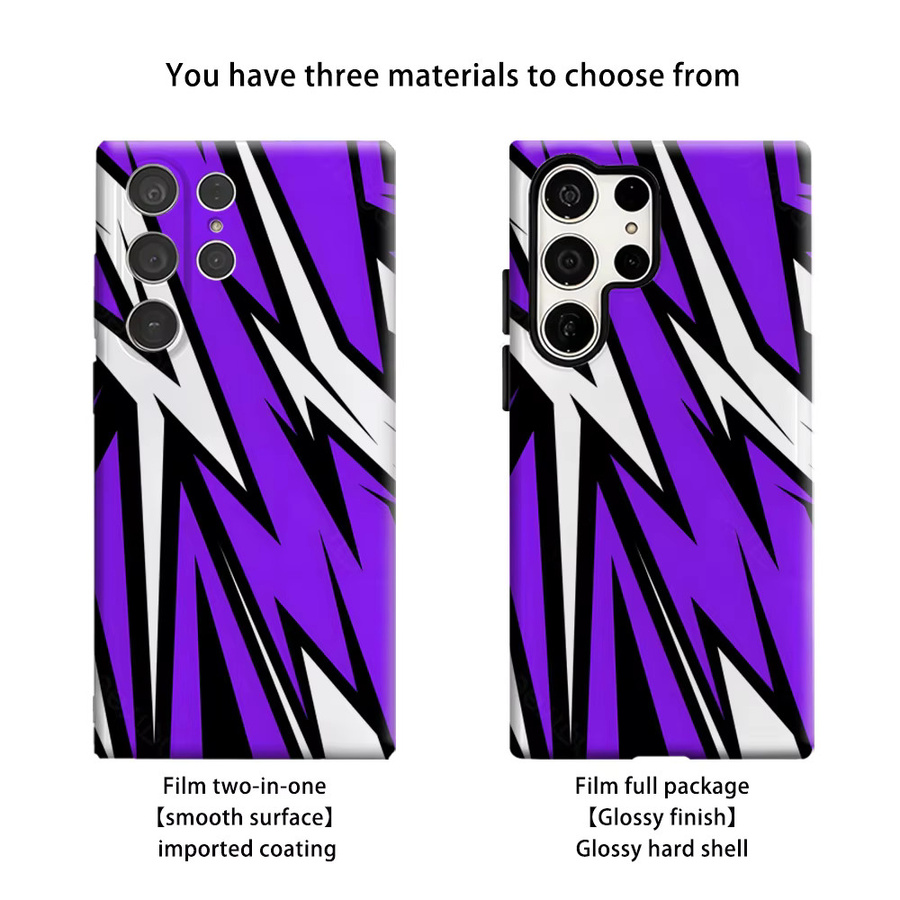 Stoßfeste Doppelschicht Handyhülle Lila Blitzfragmente für Samsung Galaxy S26 S25 S24 S23 Ultra Plus - Bild 2