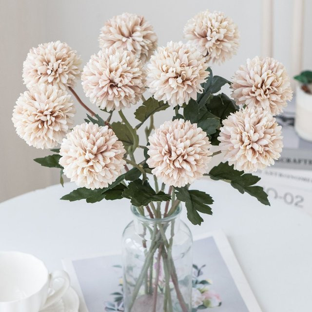 Künstliche Chrysanthemen-Seidenkugel von XIAOYINMO für Hochzeitskranz, Brautstrauß und Tischdekoration - Bild 1