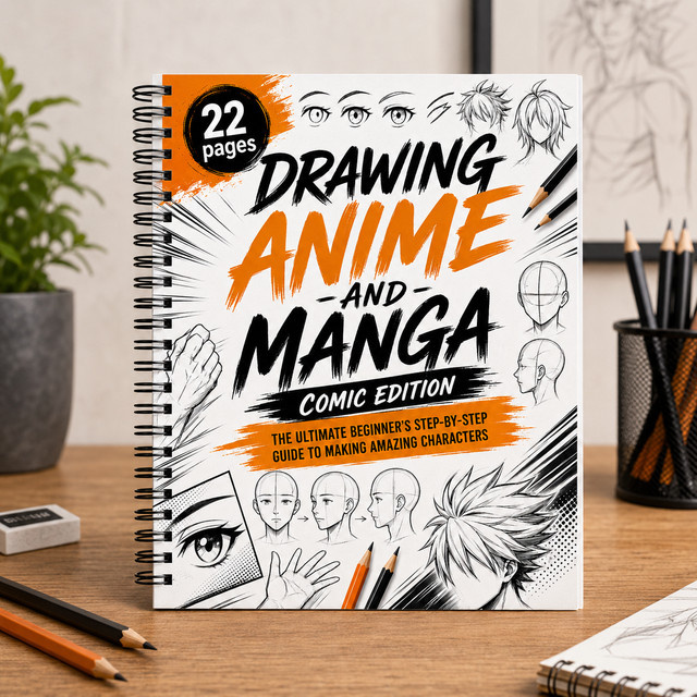 Anime Manga Zeichenbuch B5 Spiral-Skizzenbuch für Charakterkunst-Übungen mit 22 Seiten in Multicolour - Bild 1