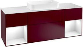 V&B Waschtischunterschrank Finion mit Wandbeleuchtung in Weiß, B/T/H: 160 x 50,1 x 50,1 cm - Bild 1