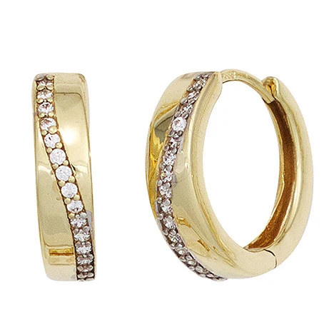 Colfem Creolen 333 Gold, Bicolor, Zirkonia - Bild 1