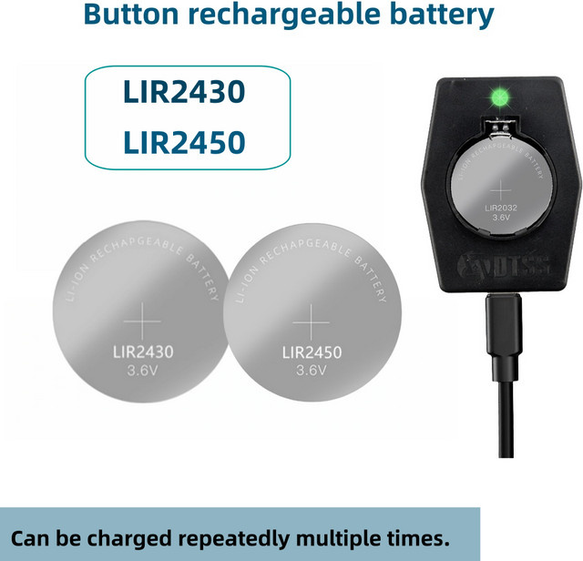 Yuform wiederaufladbare Lithium-Ladebatterie LIR2430 LIR2450 in Silber für Uhren - Bild 1