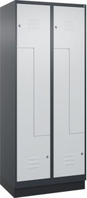 C+P Classic PLUS Z-Spind mit Sockel, 4 Fächer, Anthrazitgrau/Lichtgrau, H x B x T: 195 x 80 x 50 cm - Bild 1