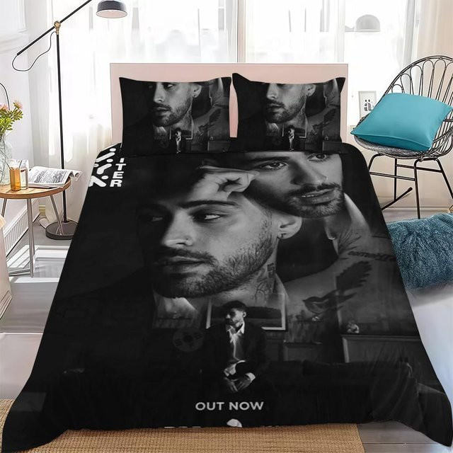 Zayn Bettwäsche-Set aus Microfaser, 3-teilig, Schwarz, B: 260 cm, H: 239 cm - Bild 1
