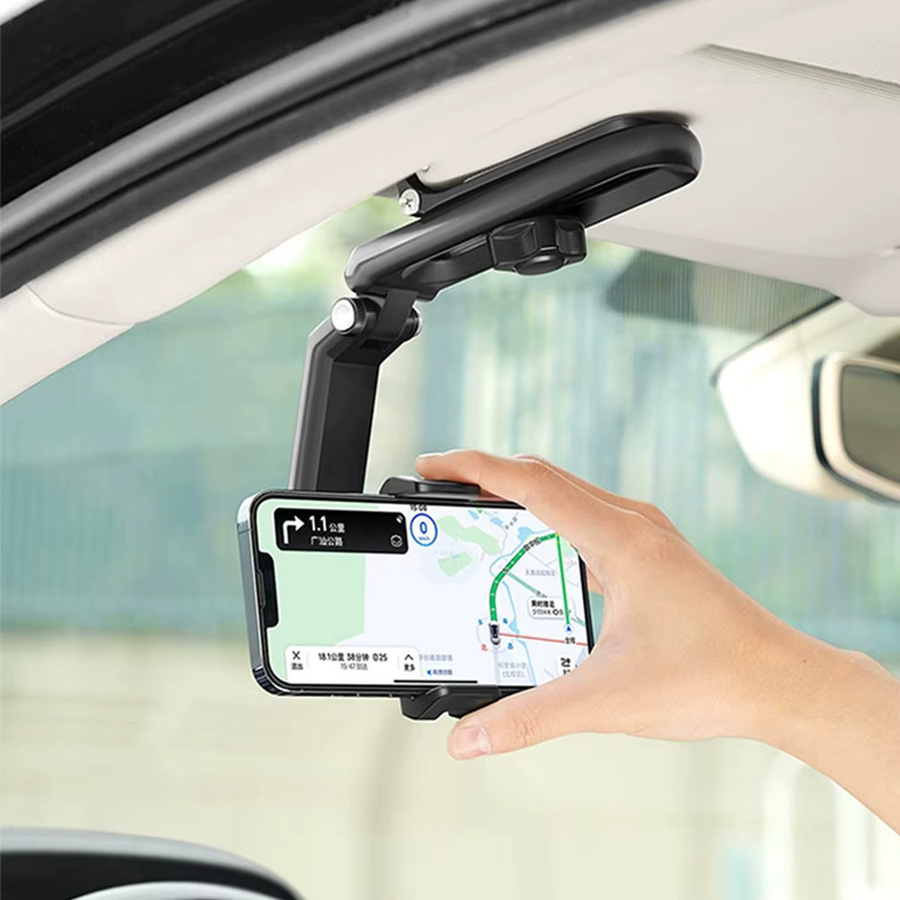 Multifunktionaler Auto-Sonnenblenden-Telefonhalter mit 360 Grad Drehung als Universalhalterung für iPhone Samsung und Android in Schwarz oder Grün - Bild 2