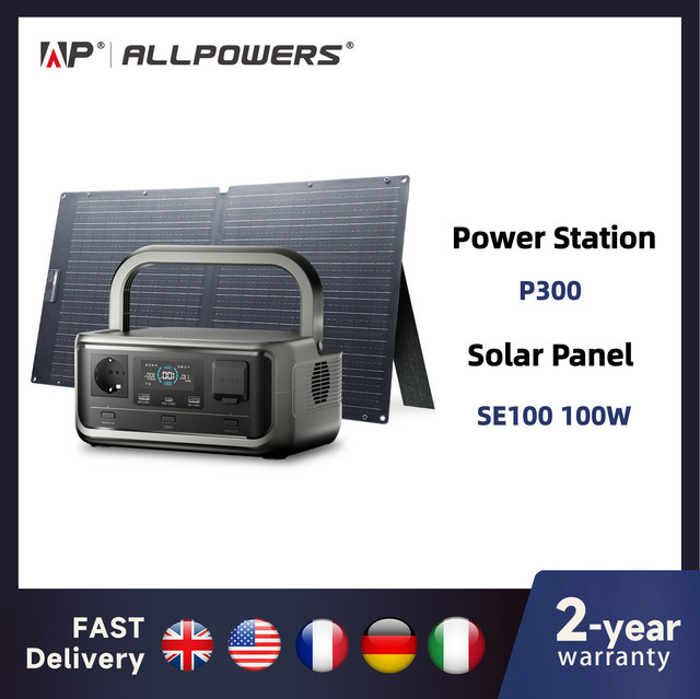 ALLPOWERS VOLIX P300 Tragbares Kraftwerk mit 256 Wh LiFePO4-Akku und 100 W monokristallinem Solarpanel für Outdoor und Camping - Bild 1