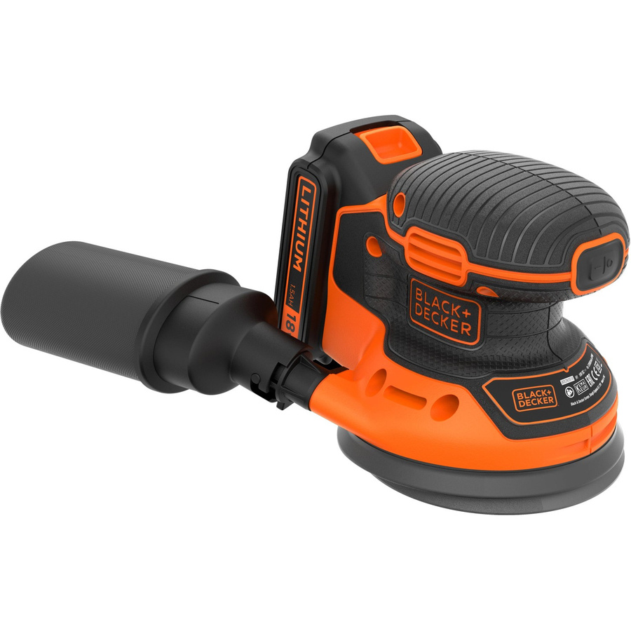Black+Decker Akku-Exzenterschleifer BDCROS18-QW 18V mit 125mm Schleifscheibe in Schwarz und Orange - Bild 3