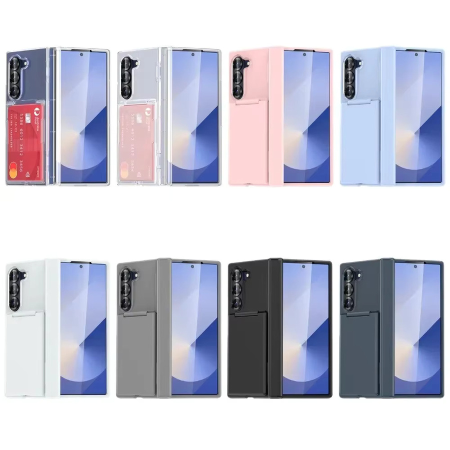 Matte Handyhülle mit Klapphalterung und Kartenfach für Samsung Galaxy Z Fold 7, Z Fold 6 und Z Fold 5 5G in Weiß - Bild 5