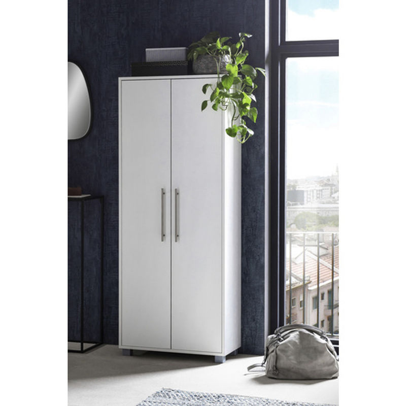 SCHILDMEYER Schuhschrank modern in Weiss mit silbernen Details, B/H: 65,1 x 163,7 cm - Bild 2