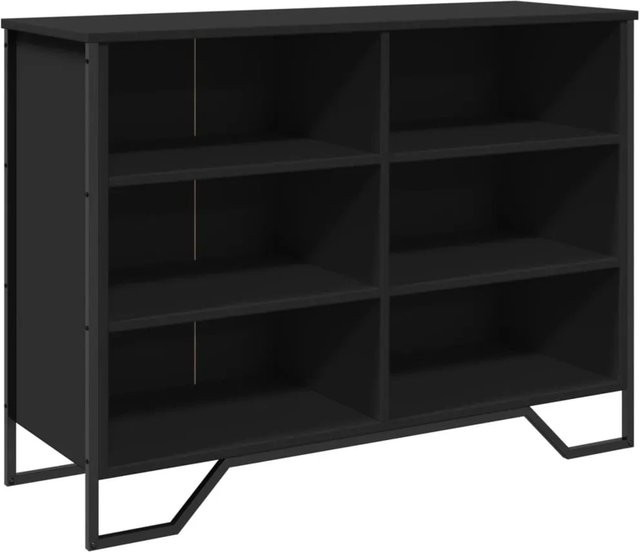 vidaXL Sideboard modern in Schwarz aus Holzwerkstoff und Metall, B/T/H: 101 x 35,5 x 74,5 cm - Bild 1