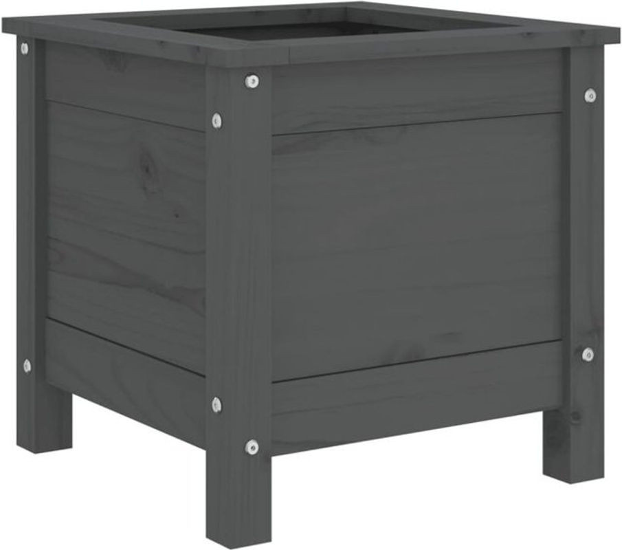 Vidaxl Pflanzkübel aus Massivholz in Grau, quadratisch, B/T/H: 40 x 40 x 39 cm - Bild 1