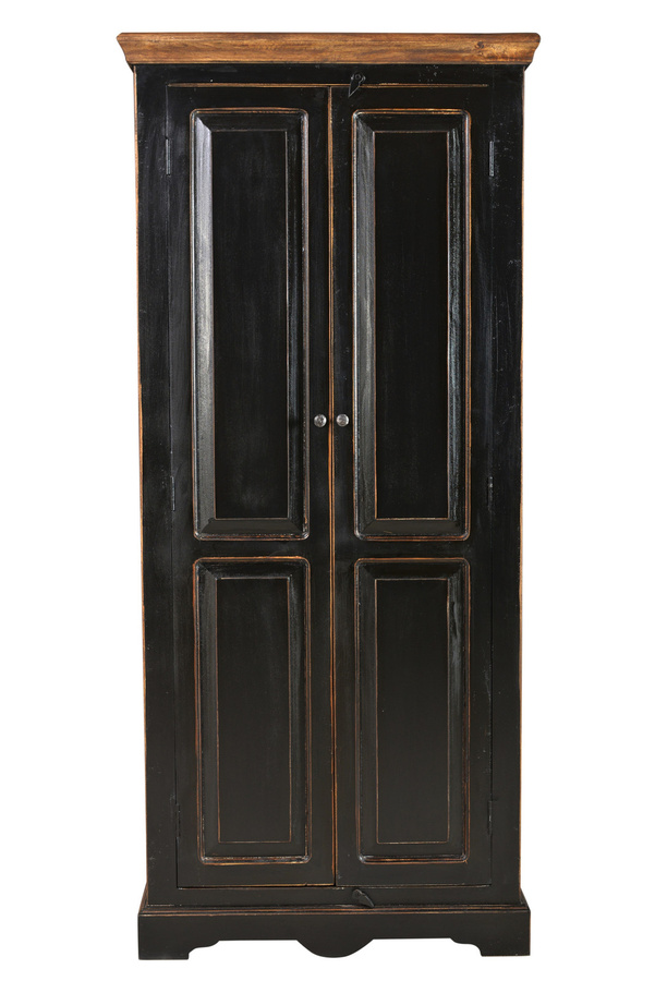 SIT-Möbel Schrank CORSICA 05864-11 aus Mango Holz in Antik Brown und Black mit Scharniertüren und Regalböden für Home-Office und Büro - Bild 1
