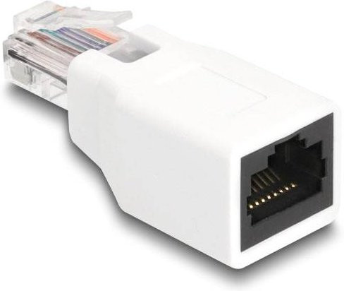 Delock RJ50 Netzwerk Adapter Ethernet LAN in Weiß mit 1x RJ50-Stecker und 1x RJ50-Buchse - Bild 1