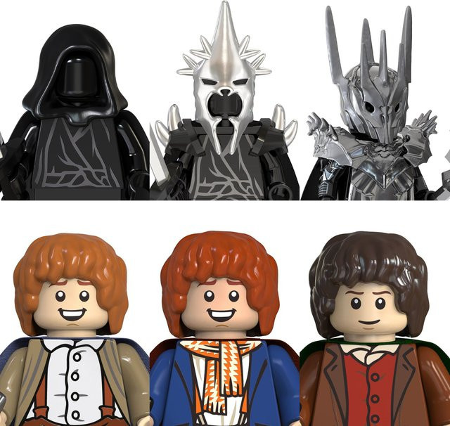 Hot Toys Der Herr der Ringe Ork Sauron Gandalf, Mini-Actionfiguren, 8-teiliges Set - Bild 1