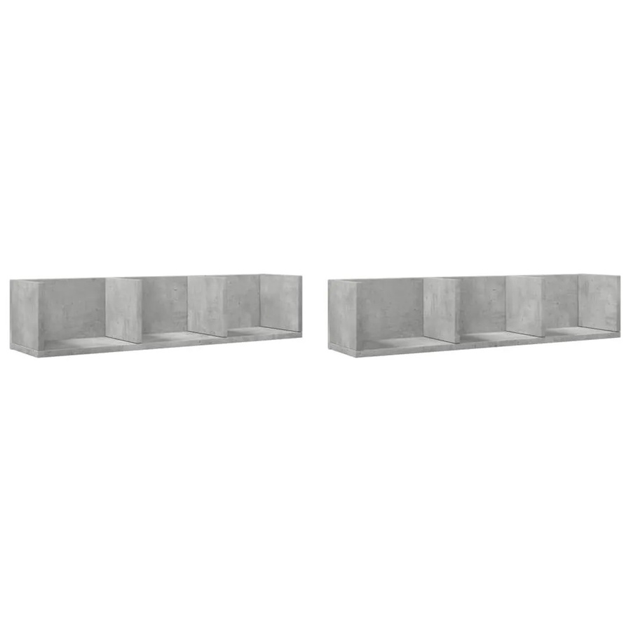 vidaXL Wandschränke aus Holzwerkstoff, 2er-Set, Betongrau, B: 75 cm, T: 18 cm, H: 16,5 cm - Bild 2