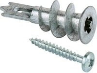 Fischer GKM 12 Gipskartondübel aus Metall mit Schrauben, Silber, 100 Stück - Bild 1