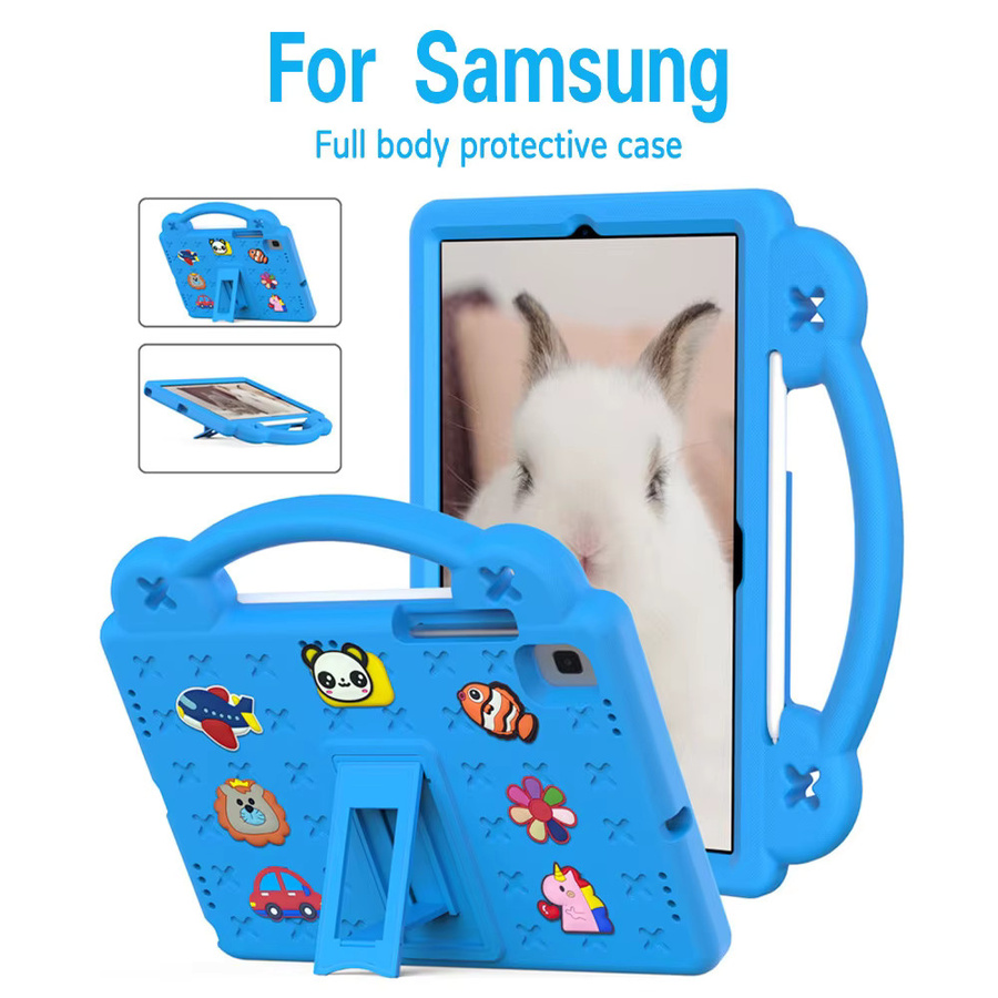 Cartoon Tablet Hülle mit Stiftfach für Samsung Galaxy Tab S11 S10 S9 S8 S7 FE Plus A7 Lite aus EVA-Material in Blau oder Lila - Bild 2
