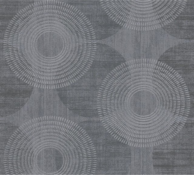 A.S. Création Vliestapete Attractive Kreise in Schwarz Grau, modern und leicht strukturiert, FSC-zertifiziert - Bild 1