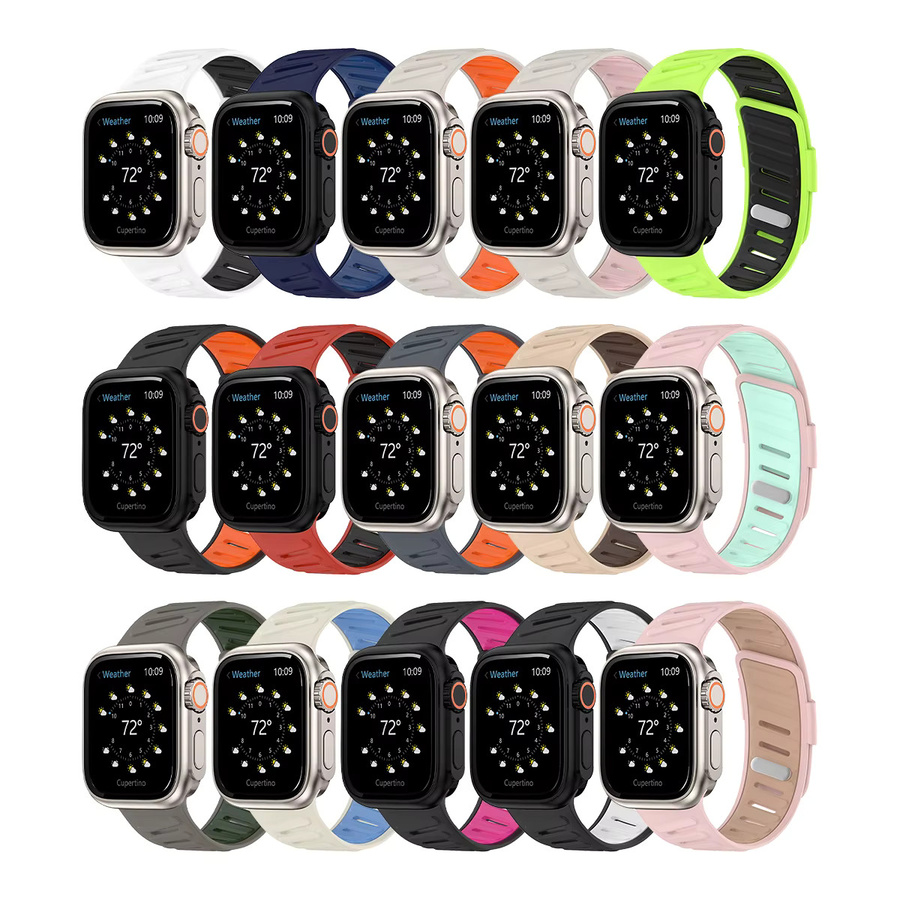 OAKCHARM Uhrenarmband Silikon, Schwarz, für Apple Watch - Bild 2