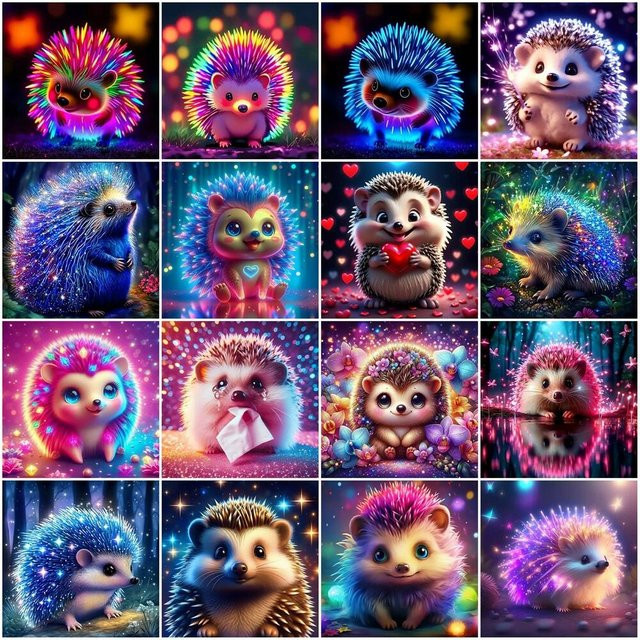 YUTTEE Diamond Painting Hedgehog, Mosaic Set, Bunt / Mehrfarbig - Bild 1